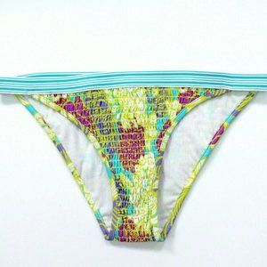 NWOT Lands'End Floral Pastel Smocked Bikini Bottom